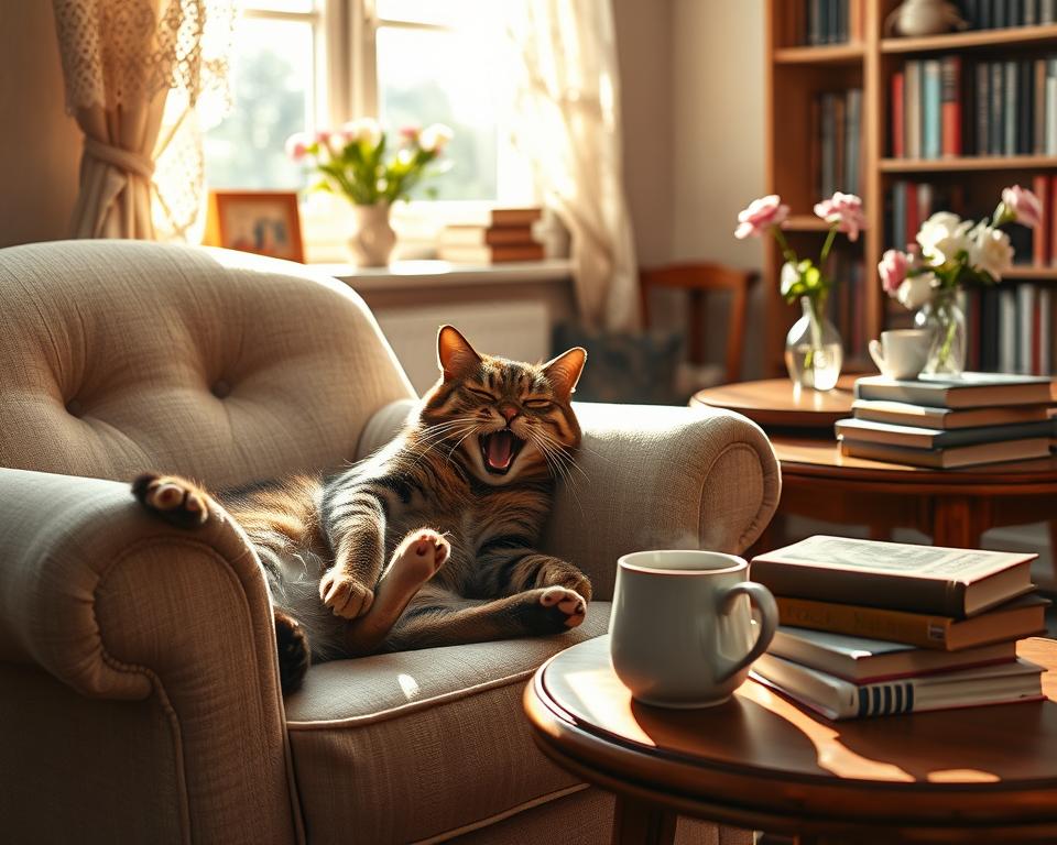 kočičí ranní rutina