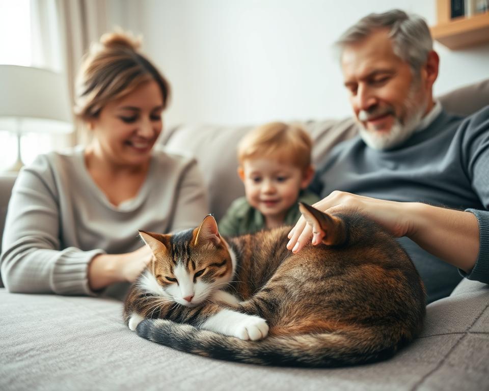 kočka a členové rodiny