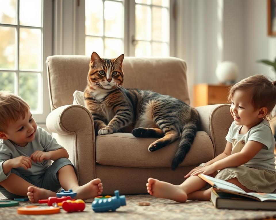 kočka a děti