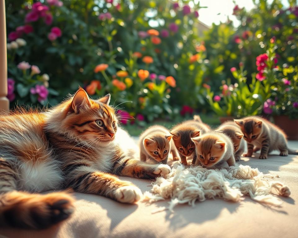 letní období línání koček