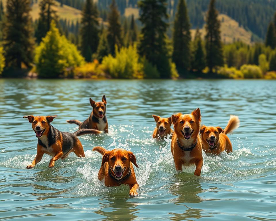 plavání psů v přírodních vodách