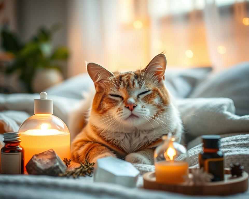 řízení stresu kočky pomocí éterických olejů