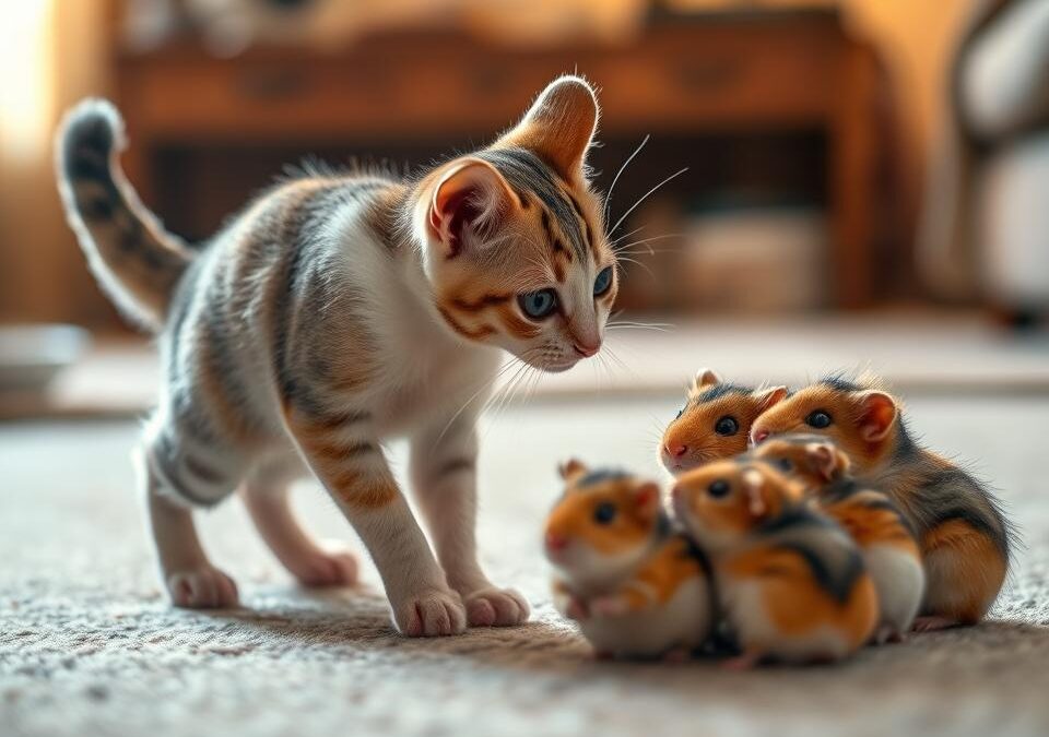 Seznamování kočky s malými zvířaty – Všechno, co o tom musíš vědět!