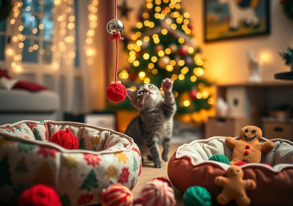 Vánoční DIY pro kočky – nápady na hračky a pelíšky