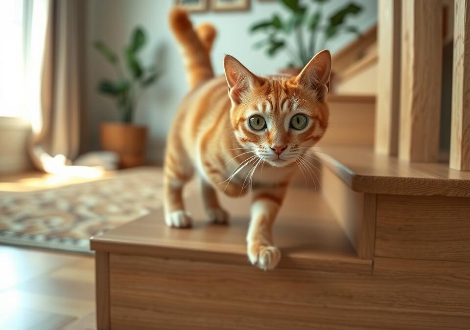 Bezpečné používání schodů kočkou – Vše, co o tom potřebuješ vědět!