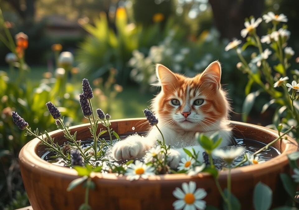 Bylinné koupání kočky – Vše, co o tom potřebuješ vědět!