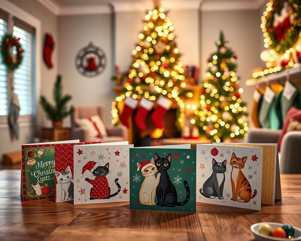 Vánoční tisknutelné dárkové karty pro milovníky koček