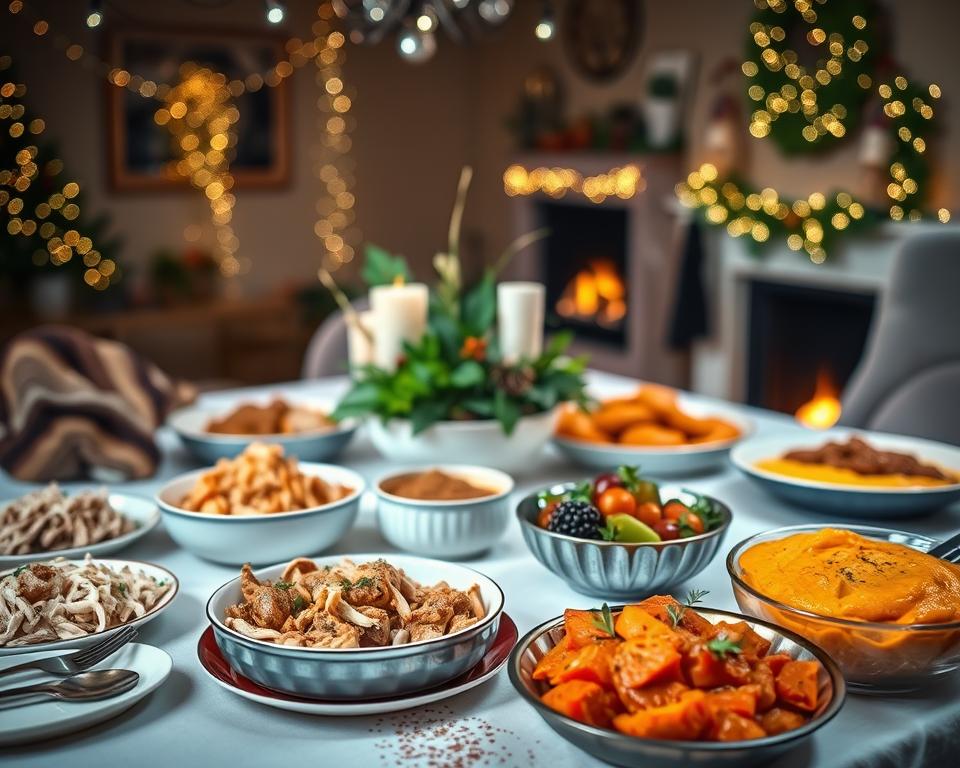 jídlo na Den díkůvzdání a kočka