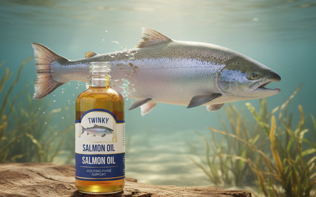 Lososový olej Twinky v období línání – pomohl, nebo ne?