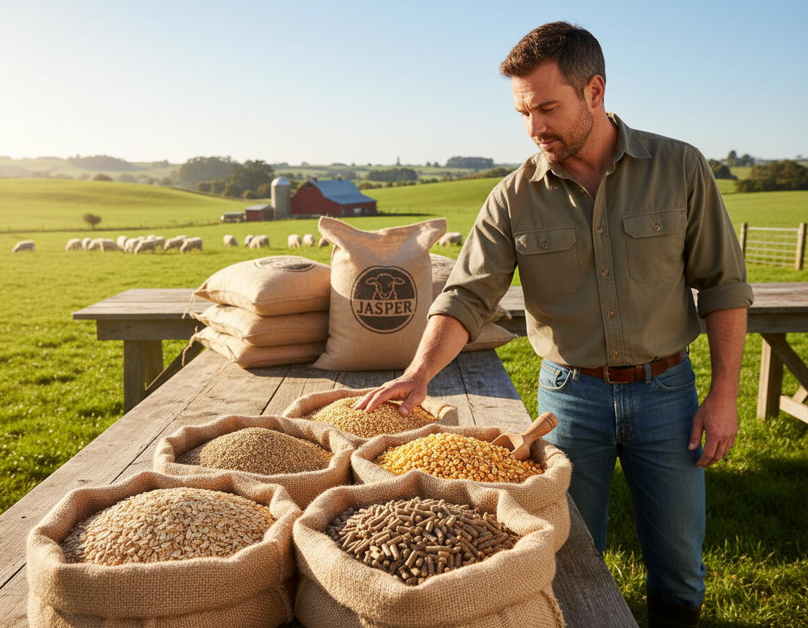 nákup jehněčího krmiva Jasper