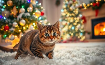 Kočka a vánoční světýlka – dekorace, nebo past?