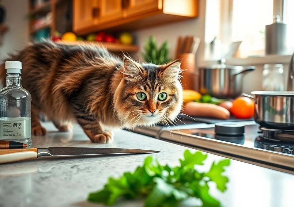 Nebezpečí v kuchyni pro kočky – Vše, co o tom potřebuješ vědět!