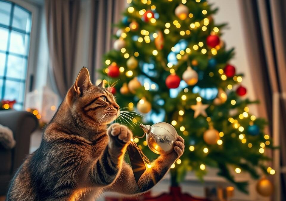 Kočka a vánoční stromek – jak zajistit bezpečnou sváteční výzdobu?