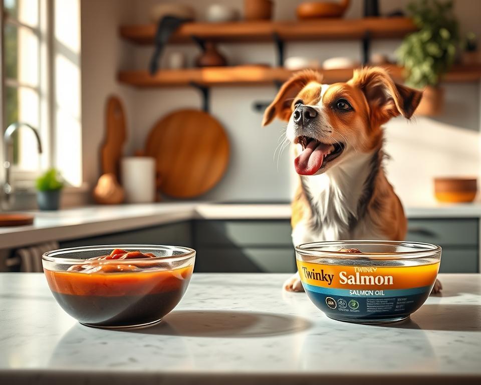 omáčka nebo lososový olej pro vybíravé psy
