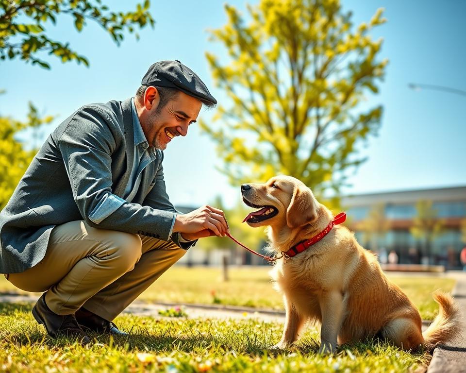 pečující páníček psa