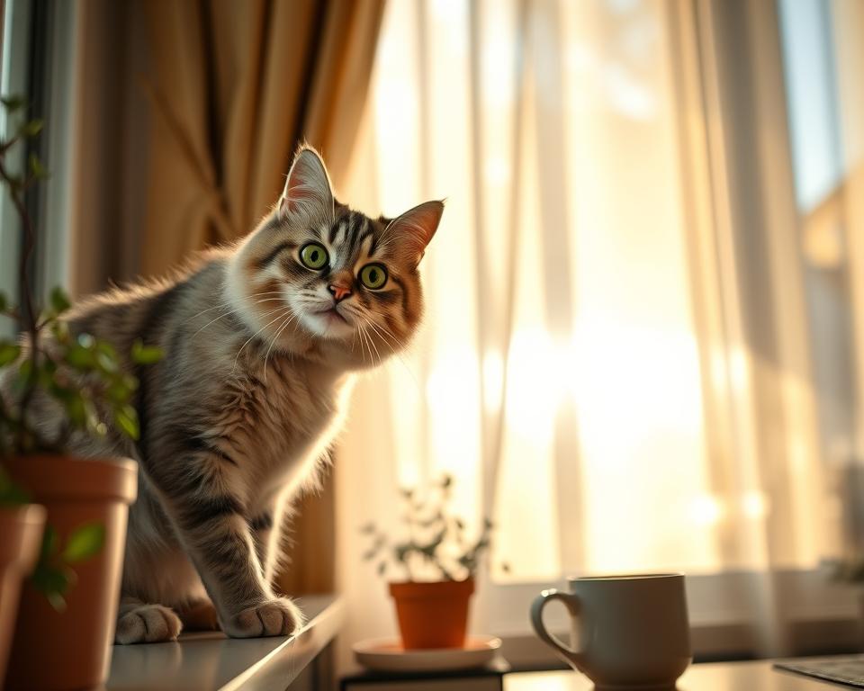 ranní mňoukání kočky