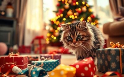 Kočky a rozbalování vánočních dárků – radost, nebo riziko?