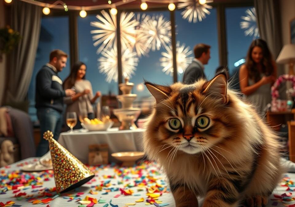 Silvestrovská párty? Na co si dát pozor, když je kočka s tebou