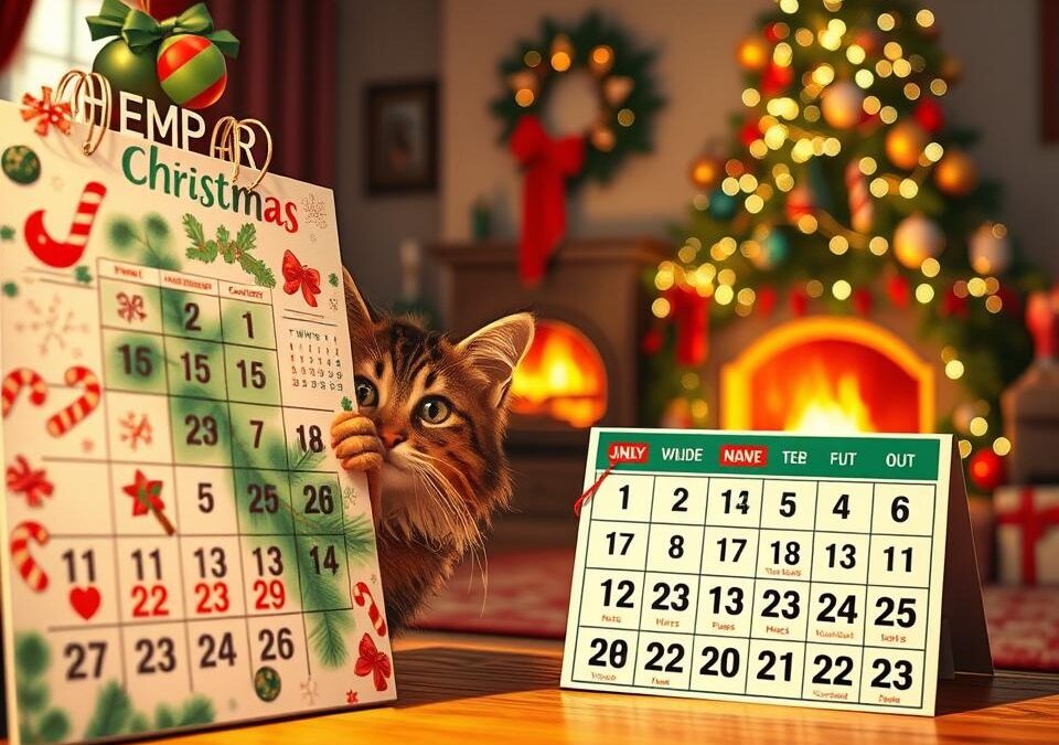 Vánoční harmonogram kočky – co a kdy dělat?