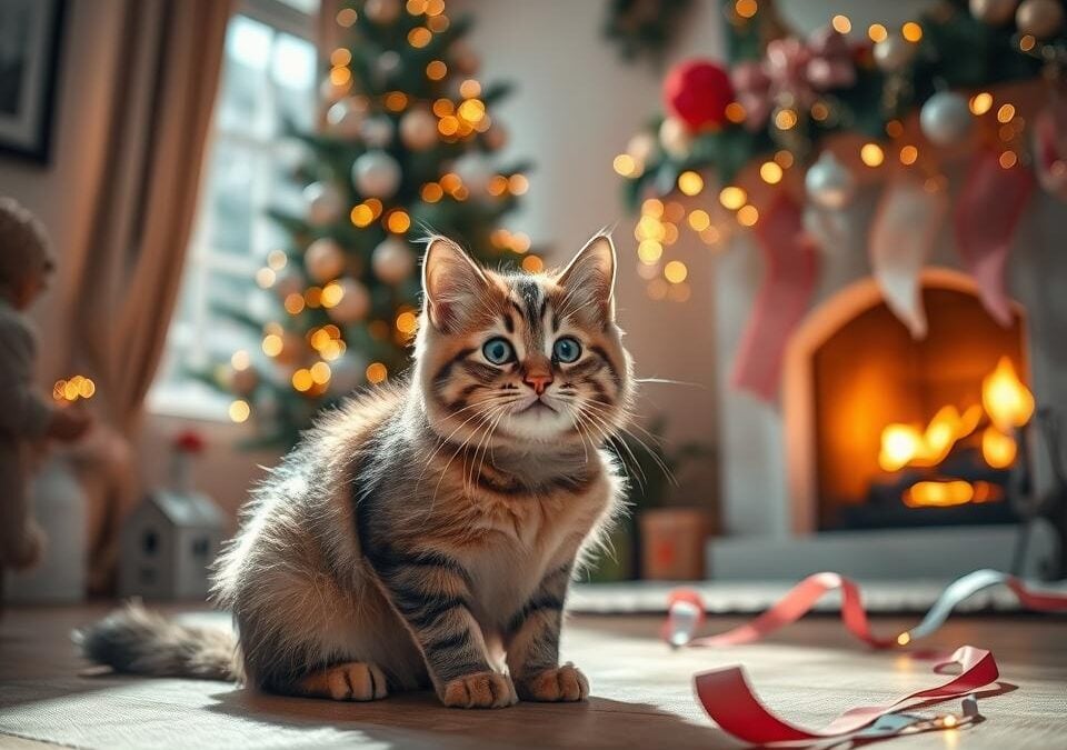 Kočky a sváteční třpyt – jak na ně působí?