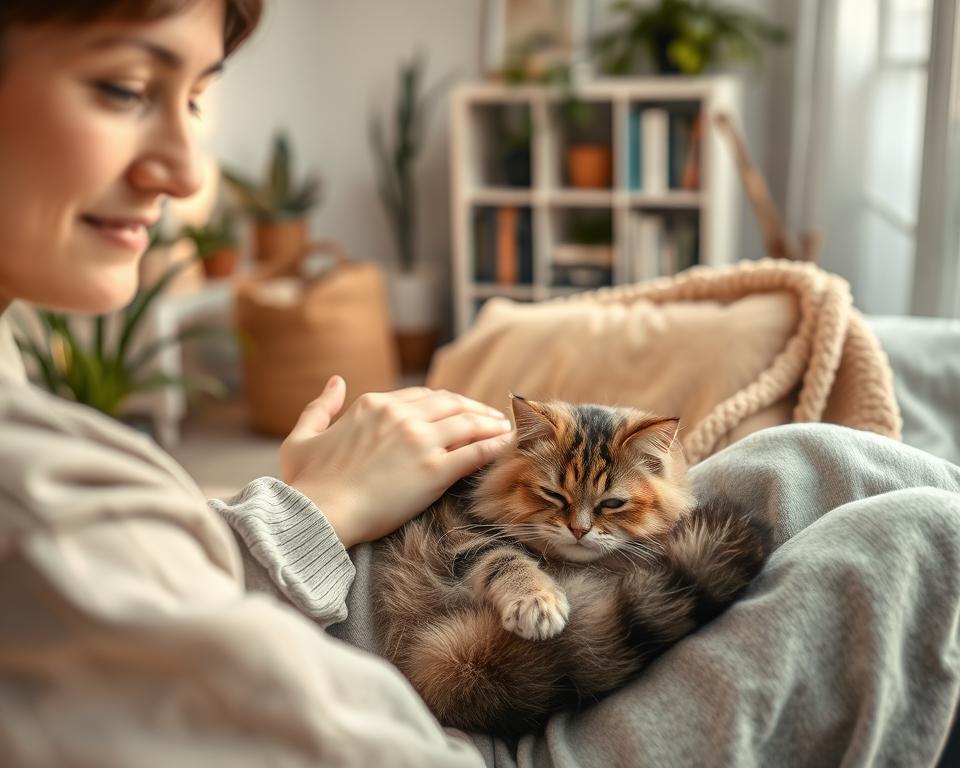 techniky uspávání a zklidňování kočky