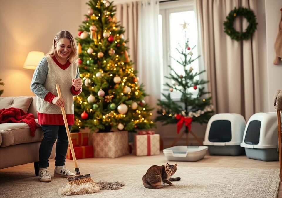 Vánoční úklid pro chovatele koček – jak se připravit