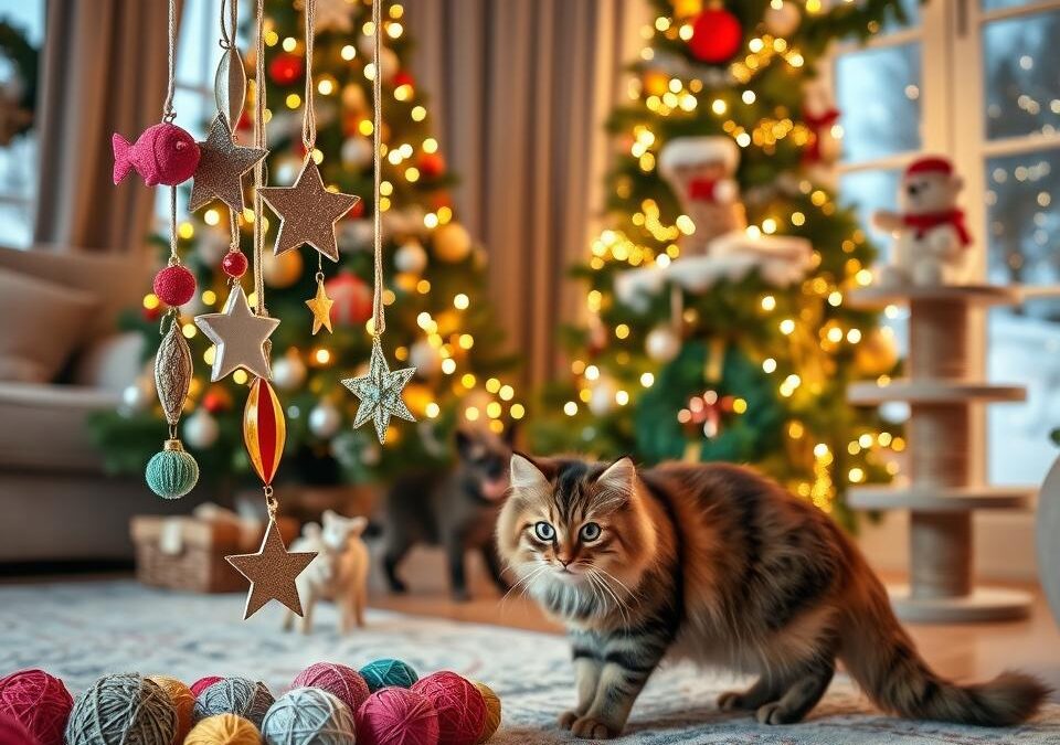 Tipy na vánoční dekorace přátelské ke kočkám