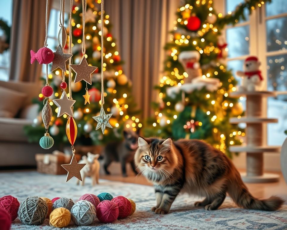 vánoční dekorace pro kočky