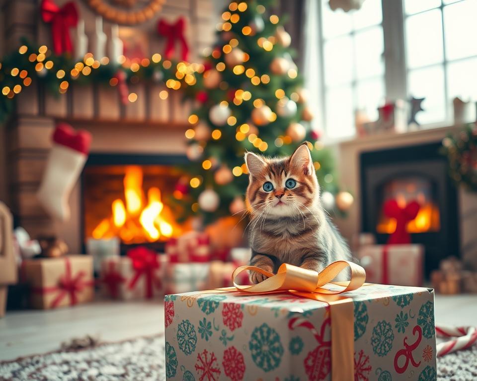 vánoční focení s kočkou