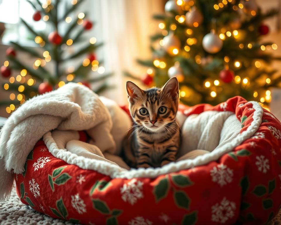 vánoční pelíšek pro kočku