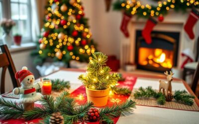 Vánoční stolní dekorace bezpečné pro kočky