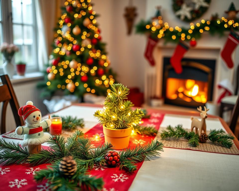 vanocni-stolni-dekorace-a-kocka vánoční stolní dekorace a kočka