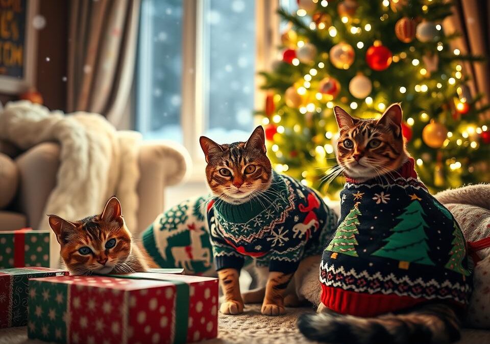Vánoční svetříky pro kočky – jsou opravdu potřeba?