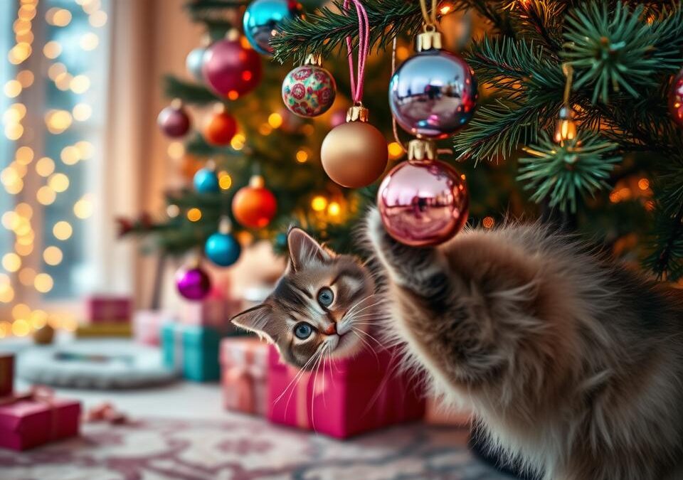 Vánoční ozdoby vs. kočky – jak se vyhnout katastrofě