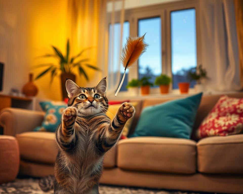 večerní čas hry kočky