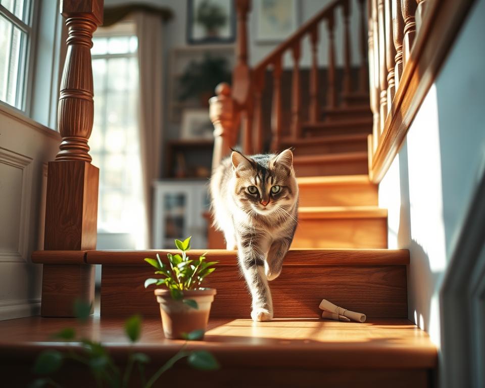 vliv chození po schodech na kočku