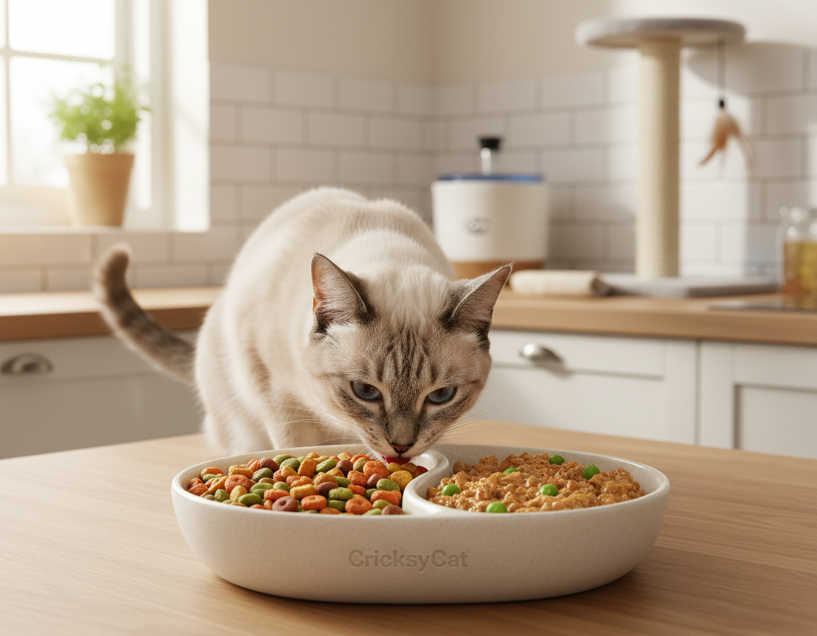 zkušenosti s kombinací suchého a mokrého krmiva CricksyCat