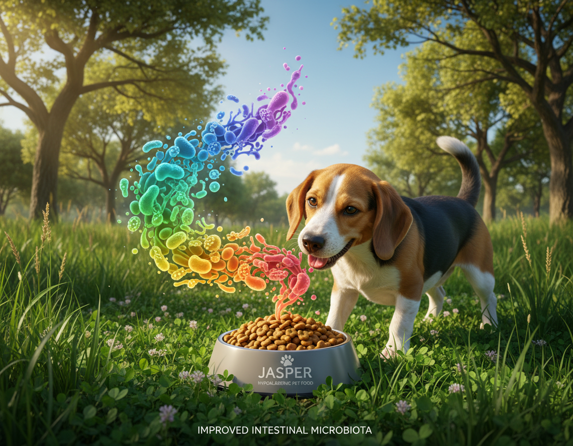 zkušenosti se střevní mikroflórou po hypoalergenním krmivu Jasper