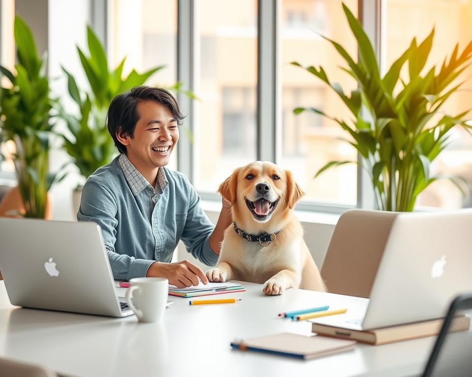 zvýšení produktivity v práci díky psovi