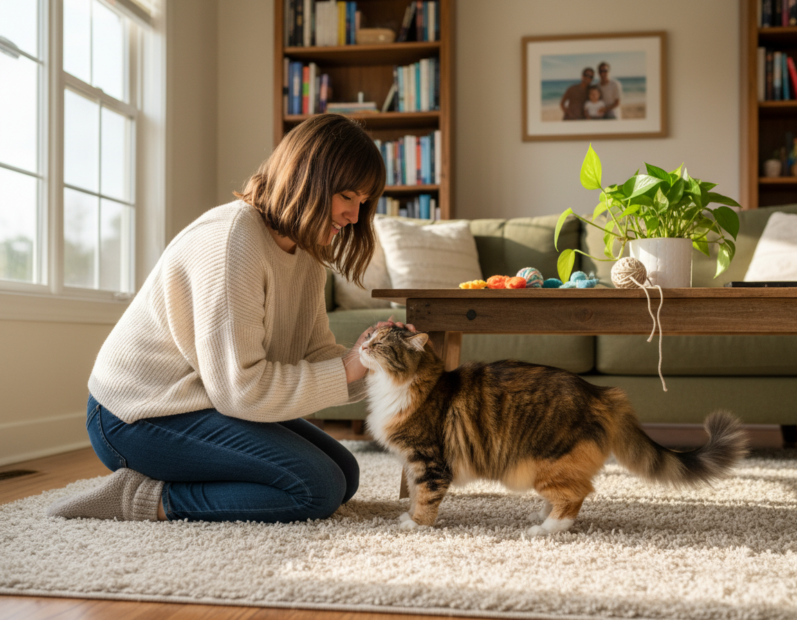 interakce kočky s majitelem