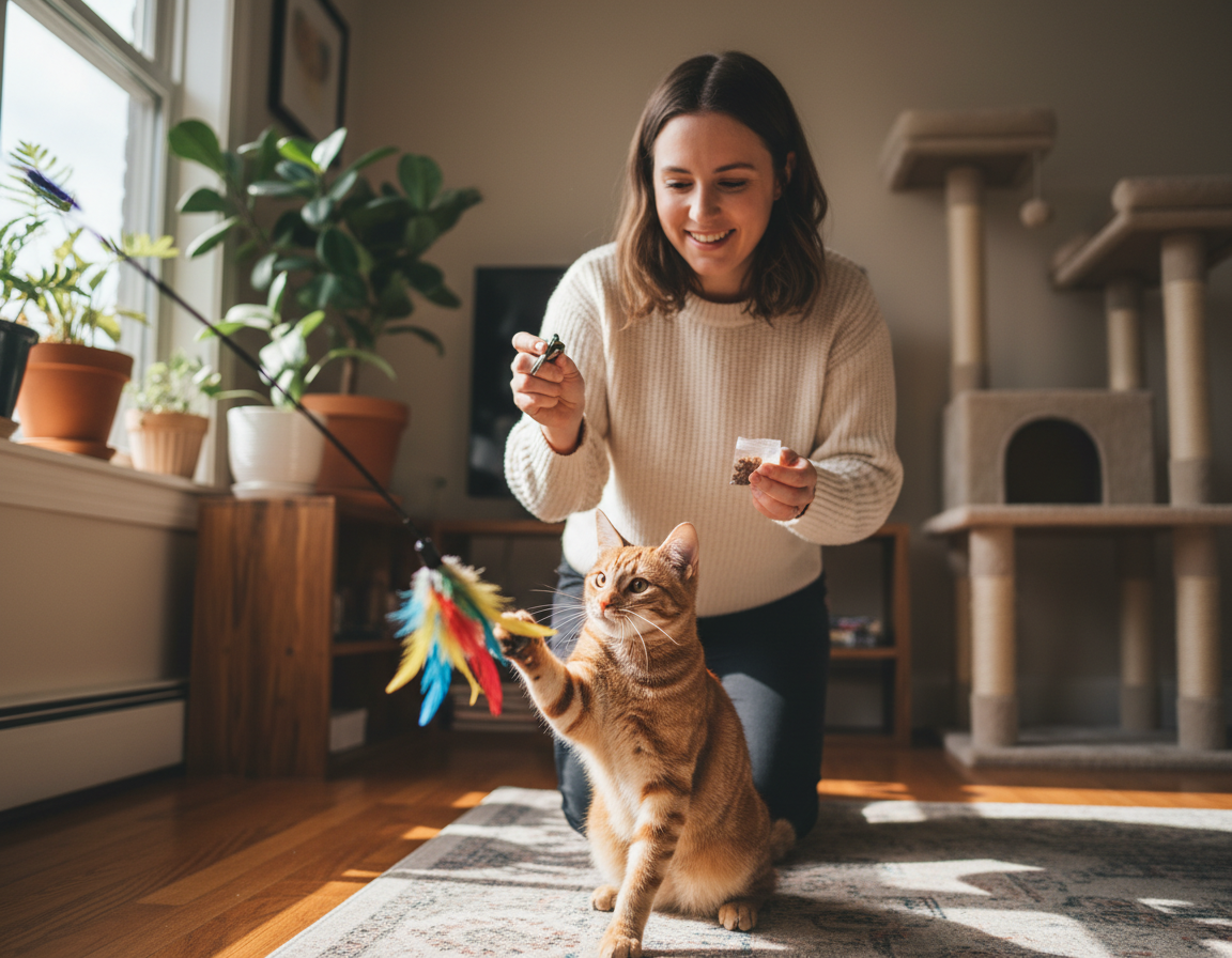 interaktivní trénink pro kočky