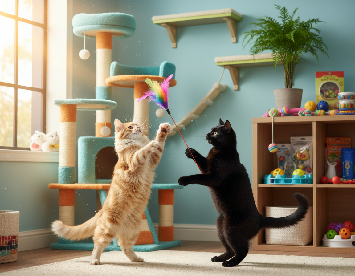 kombinace hry a pohybu u koček