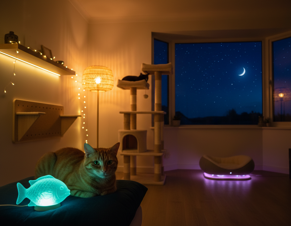 nocni-zdroje-svetla-pro-kocku noční zdroje světla pro kočku