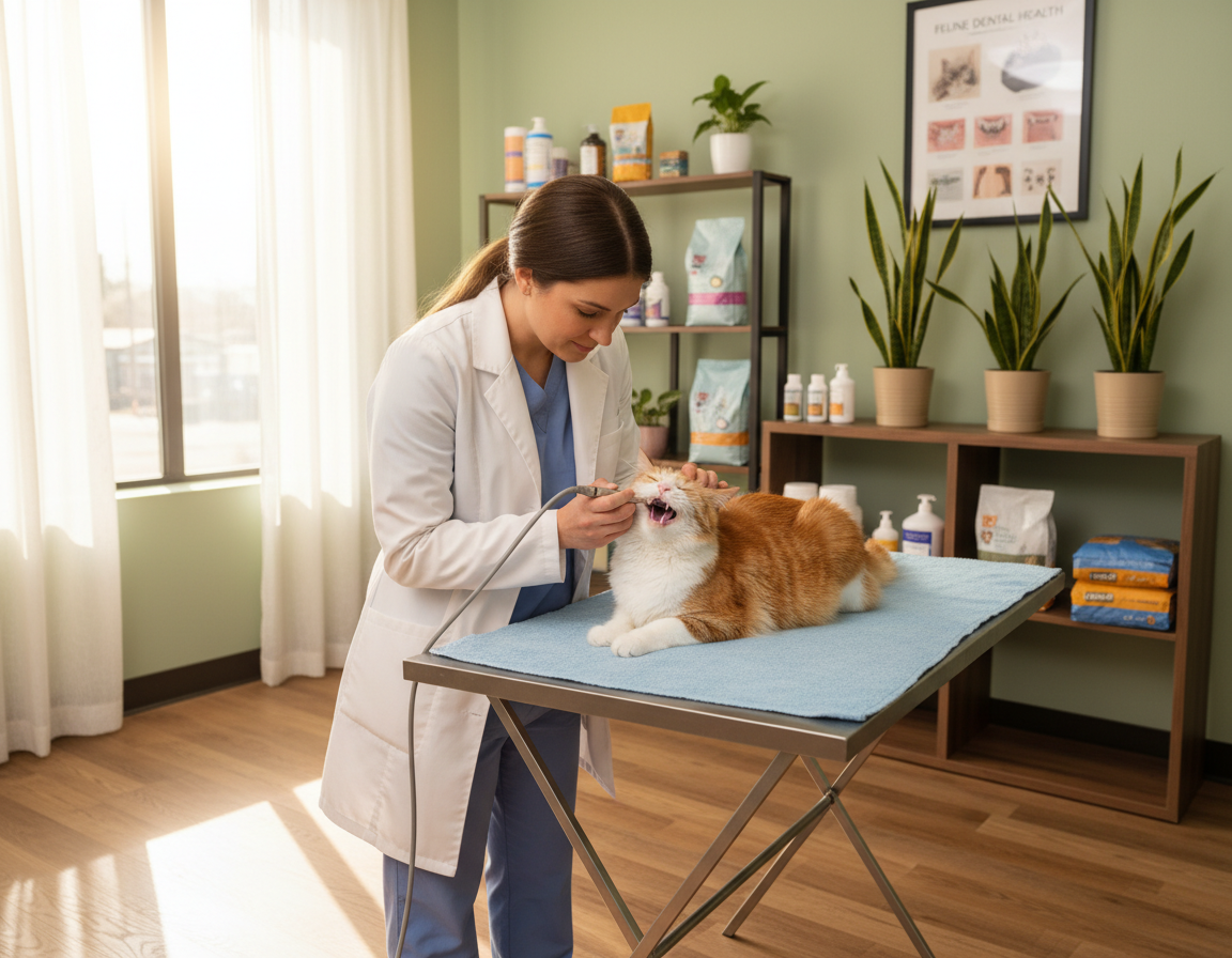 odstraňování zubního kamene u koček