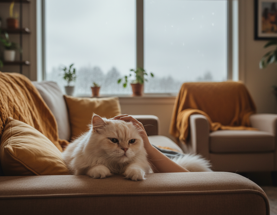 péče o kočku za deštivého počasí