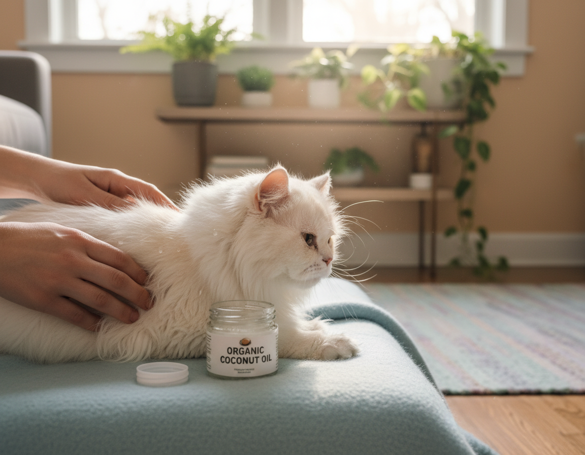 pece-o-kuzi-kocky-kokosovym-olejem péče o kůži kočky kokosovým olejem