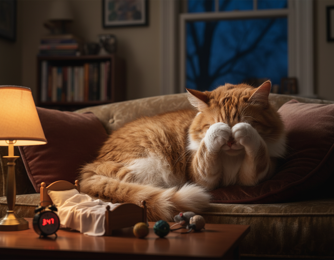 příčiny poruch spánku u kočky