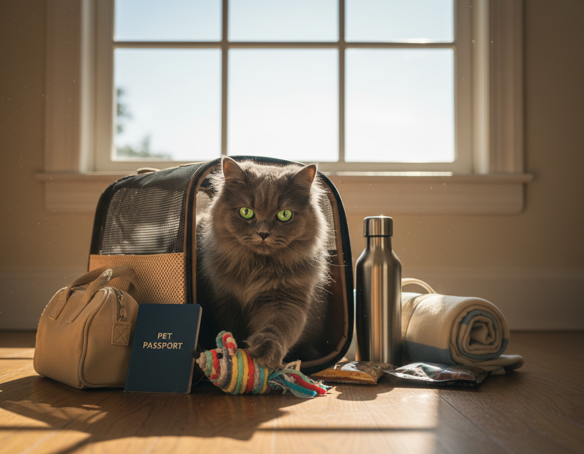 příprava kočky na cestování letadlem