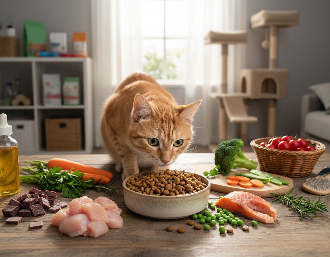 strava bohatá na bílkoviny pro kočky