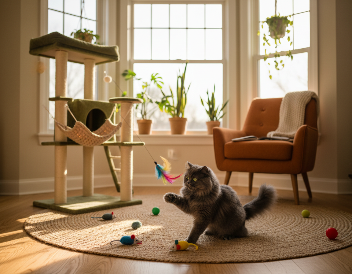 zařízení prostoru pro hru kočky